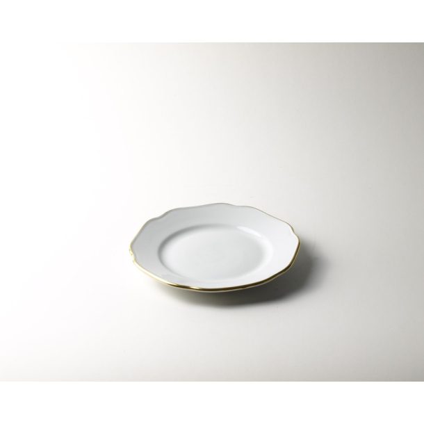 Sidetallerkner m. guldkant 15cm.
