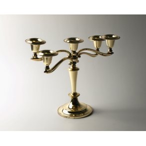 Lysestage 5.armet - Guld 25 cm
