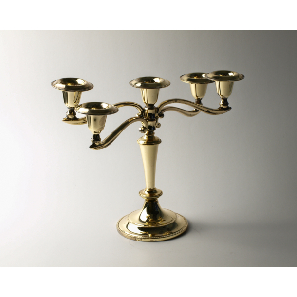Lysestage 5.armet - Guld 25 cm