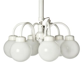 Lysekrone 6 arme, hvid plast