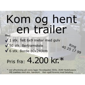 6x9 med gulv, borde P-stole 50 pers Selv